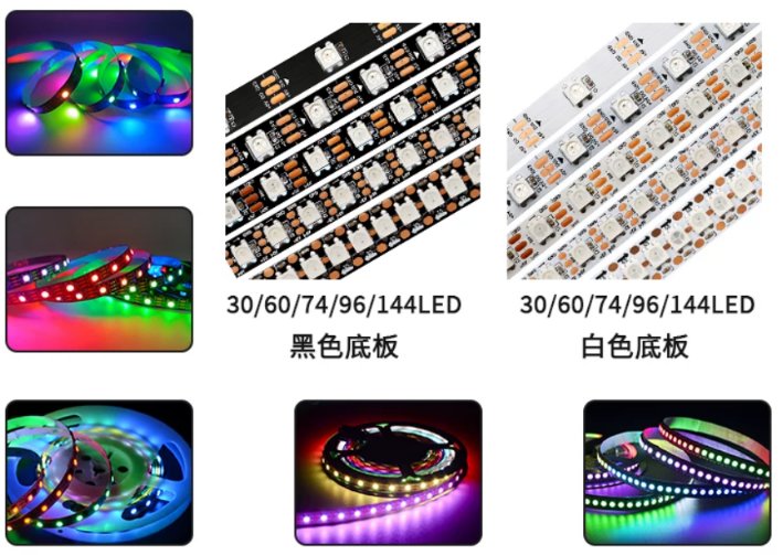 WS2812B可编程LED灯带 示意图